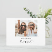 Simple Elegant Photo Bridesmaid-conceptkaart Kaart (Staand voorkant)