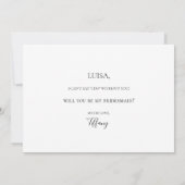 Simple Elegant Photo Bridesmaid-conceptkaart Kaart (Achterkant)