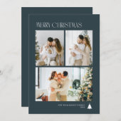 Simple elegant photo collage christmas feestdagenkaart (Voorkant / Achterkant)