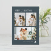 Simple elegant photo collage christmas feestdagenkaart (Staand voorkant)