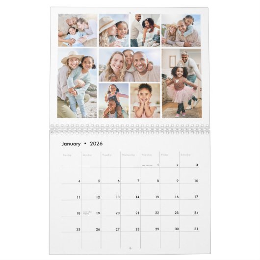 Simple Elegant Photo Collage Kalender (Jan 2026)