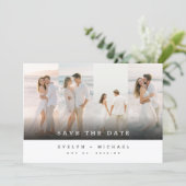 Simple Elegant Photo Collage Wedding Save The Date Kaart (Staand voorkant)