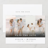 Simple Elegant Photo Collage Wedding Save The Date Kaart (Voorkant / Achterkant)