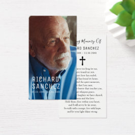 Simple Elegant Photo Funeral Sympathy Prayer Cards Visitekaartje