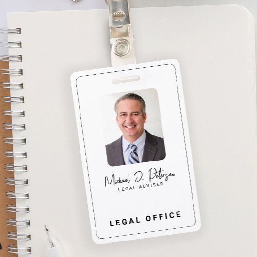 Simple elegant photo ID name tag  Badge