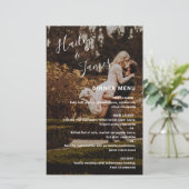 Simple Elegant Photo Moderne Wedding Menu (Staand voorkant)