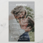 Simple Elegant Photo Moderne Wedding Menu (Voorkant)