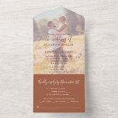 Simple Elegant Photo Terracotta Wedding All In One Uitnodiging (Binnen)