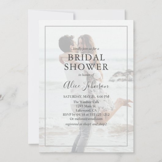 Simple Elegant Photo Vrijgezellenfeest Kaart (Voorkant)