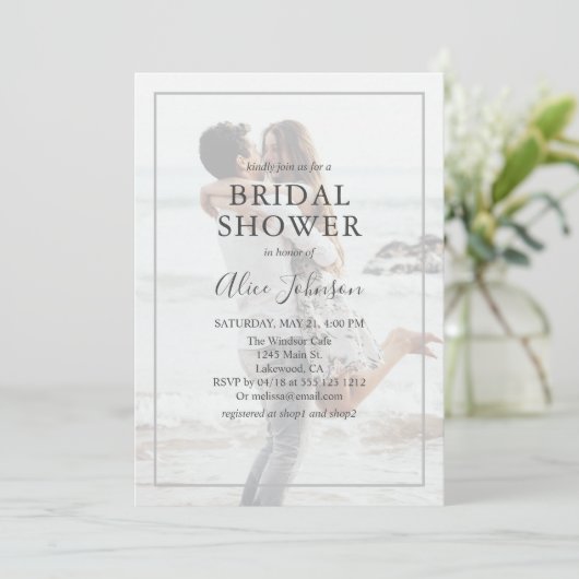 Simple Elegant Photo Vrijgezellenfeest Kaart (Staand voorkant)