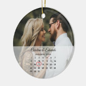 Simple Elegant Photo Wedding Jubileum Agenda Keramisch Ornament (Links)