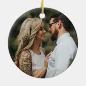 Simple Elegant Photo Wedding Jubileum Agenda Keramisch Ornament (Achterkant)