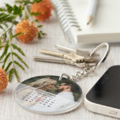 Simple Elegant Photo Wedding Jubileum Agenda Sleutelhanger (Voorkant Rechts)