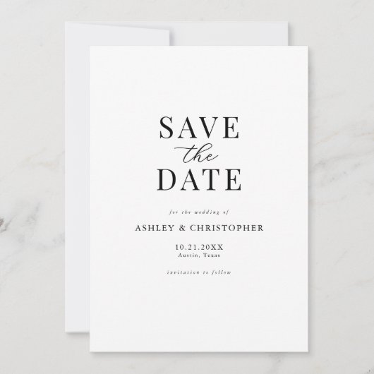 Simple Elegant Photo Wedding Save the Date (Voorkant)