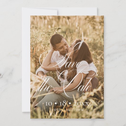 Simple Elegant Photo Wedding Save The Date (Voorkant)