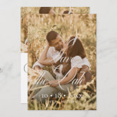 Simple Elegant Photo Wedding Save The Date (Voorkant / Achterkant)