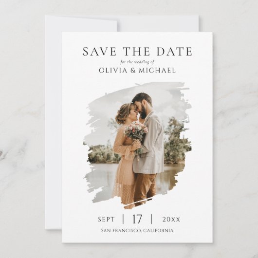 Simple Elegant Photo Wedding Save the Date (Voorkant)