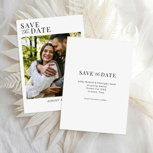 Simple Elegant Photo Wedding Save the Date