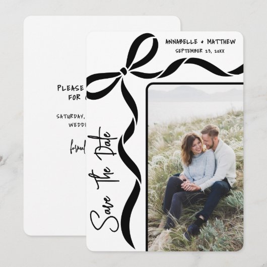 Simple Elegant Photo Wedding Save The Date (Voorkant / Achterkant)
