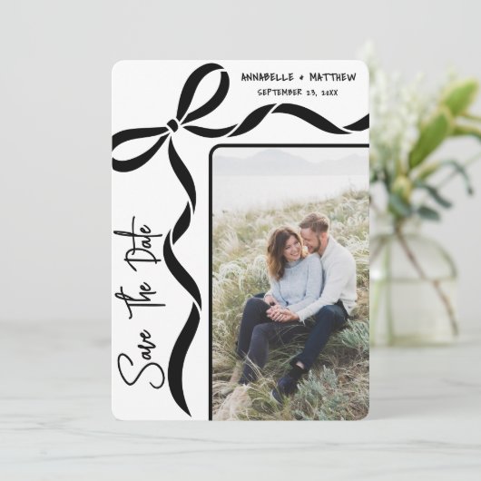 Simple Elegant Photo Wedding Save The Date (Staand voorkant)