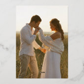 Simple Elegant Photo Wedding Save The Date Folie Uitnodiging (Achterkant)