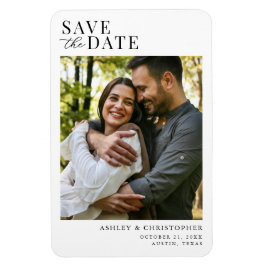 Simple Elegant Photo Wedding Save the Date Magneet