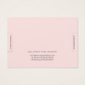 Simple Elegant Pink Black Hearts Bracelet Display Visitekaartje (Achterkant)