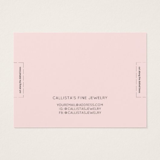 Simple Elegant Pink Black Hearts Bracelet Display Visitekaartje (Achterkant)