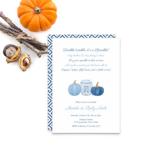 Simple Elegant Pumpkins Boy Baby Sprinkle Party Kaart