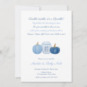 Simple Elegant Pumpkins Boy Baby Sprinkle Party Kaart (Voorkant)