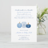 Simple Elegant Pumpkins Boy Baby Sprinkle Party Kaart (Staand voorkant)