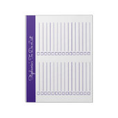Simple Elegant Purple 8.5x11 Two Column Checklist Notitieblok (Linkerzijde)