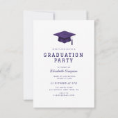 simple elegant purple graduation announcement  bedankkaart (Achterkant)