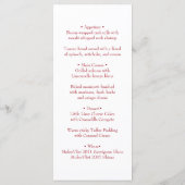 Simple Elegant Red Love Wedding Menu Card (Achterkant)