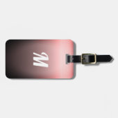 Simple Elegant Red Sangria Ombre Monogram Bagagelabel (Voorkant horizontaal)