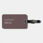 Simple Elegant Red Sangria Ombre Monogram Bagagelabel (Achterkant horizontaal)