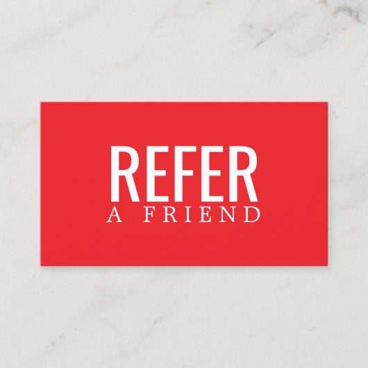 Simple Elegant Red White Reference Kaart (Voorkant)