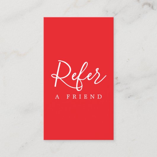 Simple Elegant Red White Reference Kaart (Voorkant)
