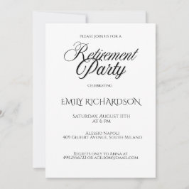 Simple Elegant Retirement Party Invitation Kaart