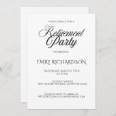 Simple Elegant Retirement Party Invitation Kaart (Voorkant / Achterkant)