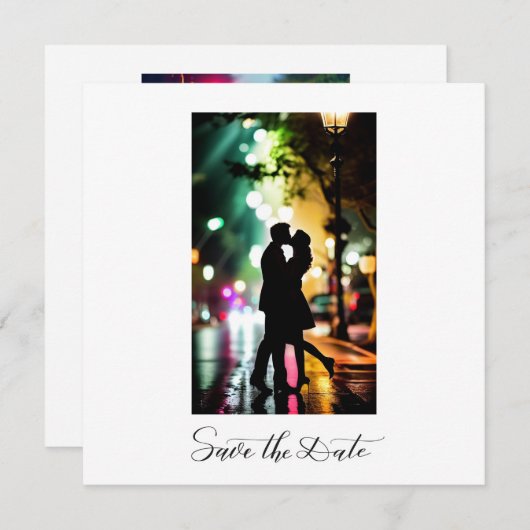 Simple Elegant Romantic Text Photo Black Script Kaart (Voorkant / Achterkant)