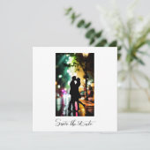 Simple Elegant Romantic Text Photo Black Script Kaart (Staand voorkant)