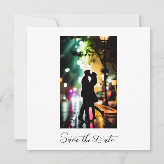 Simple Elegant Romantic Text Photo Black Script Kaart (Voorkant)