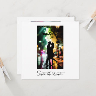 Simple Elegant Romantic Text Photo Black Script Kaart