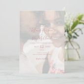 Simple Elegant Roos Gold Photo Casual Weddenschap Kaart (Staand voorkant)