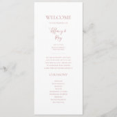 Simple Elegant Roos Gold Wedding Program Programmakaart (Voorkant)