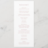 Simple Elegant Roos Gold Wedding Program Programmakaart (Achterkant)