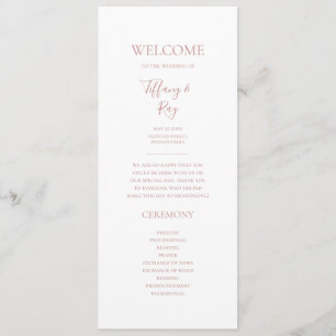 Simple Elegant Roos Gold Wedding Program Programmakaart