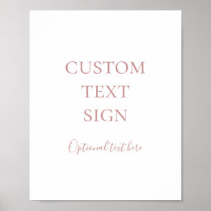 Simple Elegant Rose Gold Cards & Gifts Custom Sign Poster