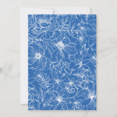 Simple Elegant Royal Blue Floral Garden Wedding Kaart (Achterkant)